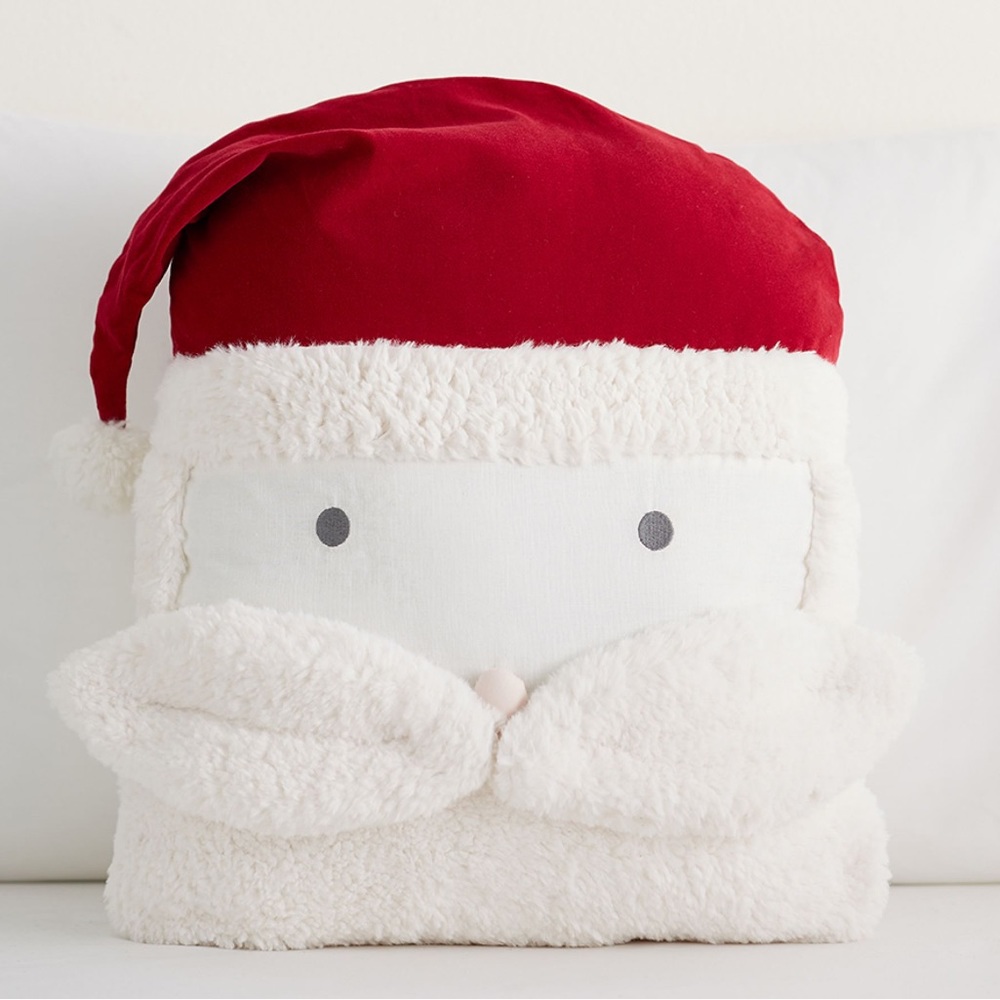 Pottery Barn Kids Santa Clause is Coming to Town Fluffy Multidimensional Pillow